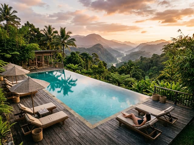 Infinity pool at sunset